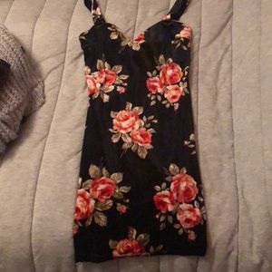 Floral velvet dress